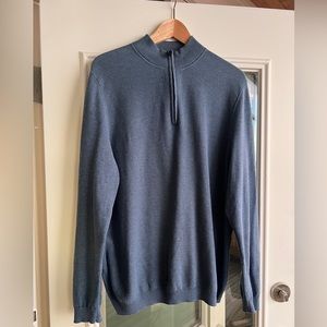 Mens Blue 100% Cotton Sweater
